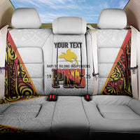 Personalized Papua New Guinea Back Car Seat Cover Hapi De bilong Indipendens PNG LT7 One Size White - Polynesian Pride