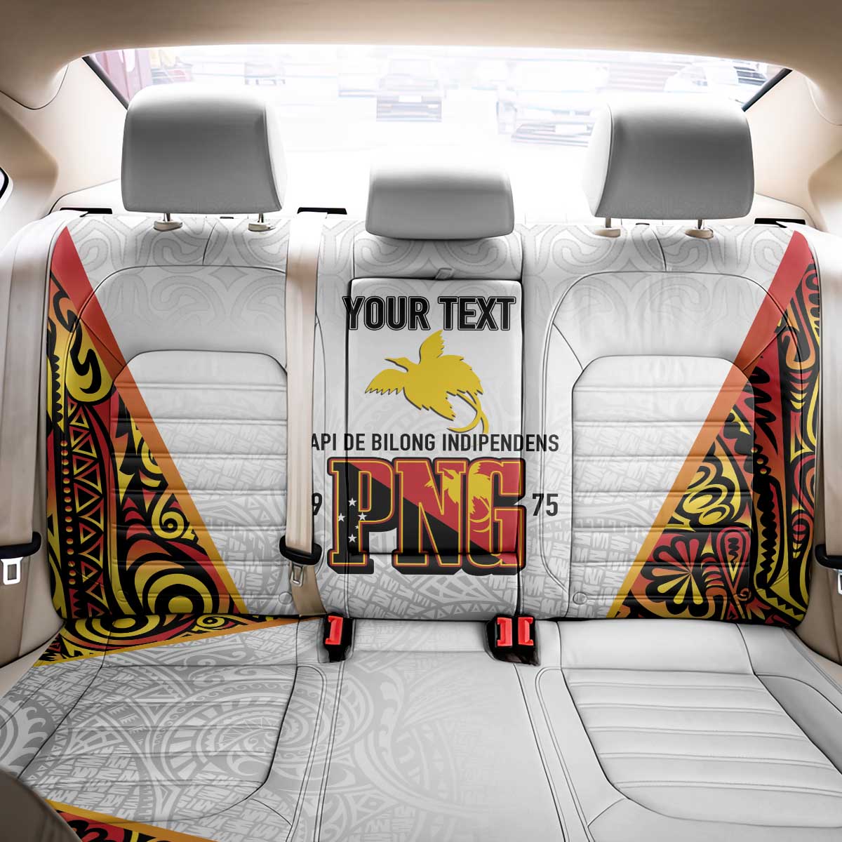Personalized Papua New Guinea Back Car Seat Cover Hapi De bilong Indipendens PNG LT7 - Polynesian Pride