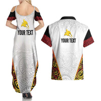 Personalized Papua New Guinea Couples Matching Summer Maxi Dress and Hawaiian Shirt Hapi De bilong Indipendens PNG LT7 - Polynesian Pride