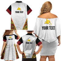 Personalized Papua New Guinea Family Matching Off Shoulder Short Dress and Hawaiian Shirt Hapi De bilong Indipendens PNG LT7 - Polynesian Pride