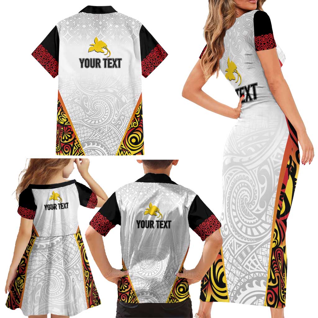 Personalized Papua New Guinea Family Matching Short Sleeve Bodycon Dress and Hawaiian Shirt Hapi De bilong Indipendens PNG LT7 - Polynesian Pride