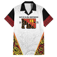 Personalized Papua New Guinea Family Matching Short Sleeve Bodycon Dress and Hawaiian Shirt Hapi De bilong Indipendens PNG LT7 Dad's Shirt - Short Sleeve White - Polynesian Pride