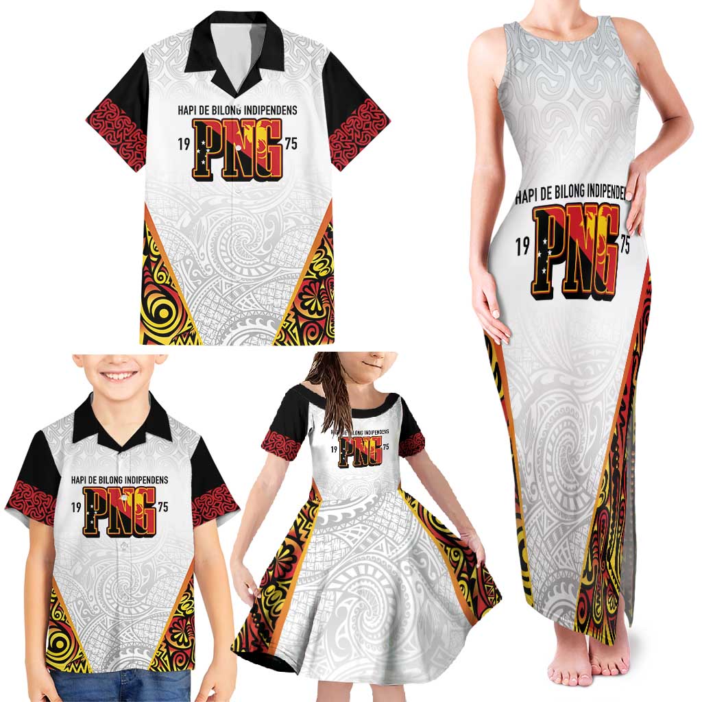 Personalized Papua New Guinea Family Matching Tank Maxi Dress and Hawaiian Shirt Hapi De bilong Indipendens PNG LT7 - Polynesian Pride