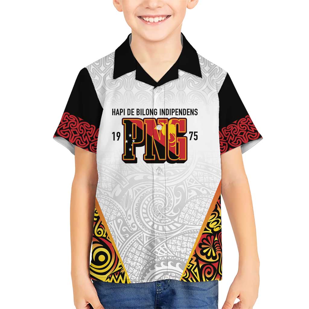 Personalized Papua New Guinea Kid Hawaiian Shirt Hapi De bilong Indipendens PNG LT7 Kid White - Polynesian Pride