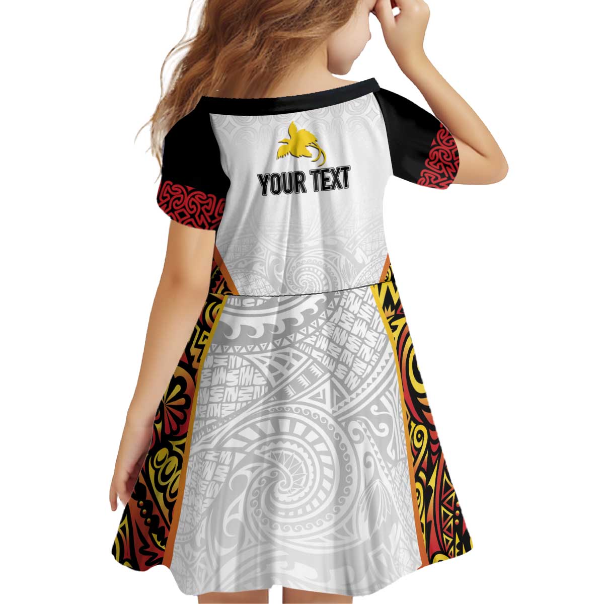 Personalized Papua New Guinea Kid Short Sleeve Dress Hapi De bilong Indipendens PNG