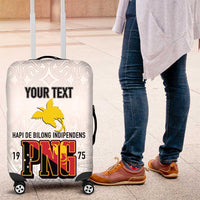 Personalized Papua New Guinea Luggage Cover Hapi De bilong Indipendens PNG LT7 White - Polynesian Pride