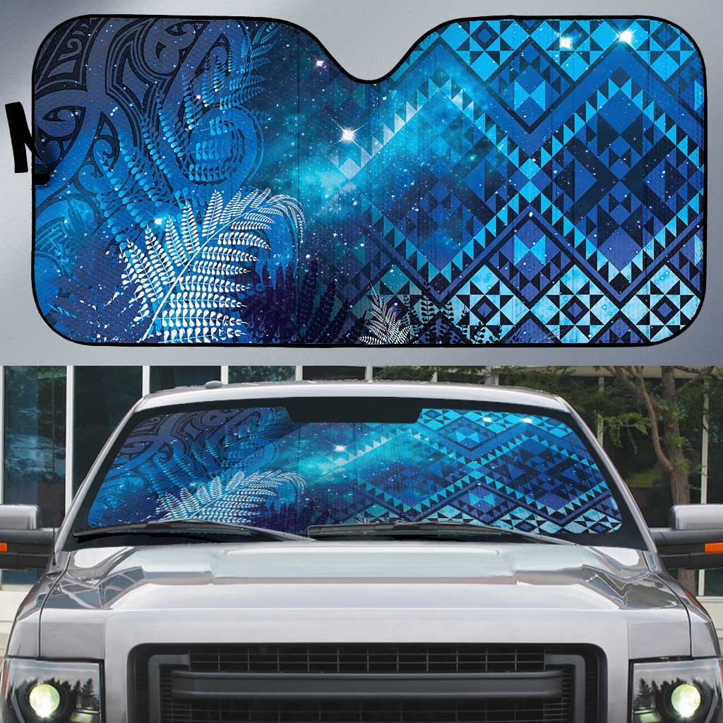 Aotearoa Taniko Matariki Auto Sun Shade Cosmic Blue