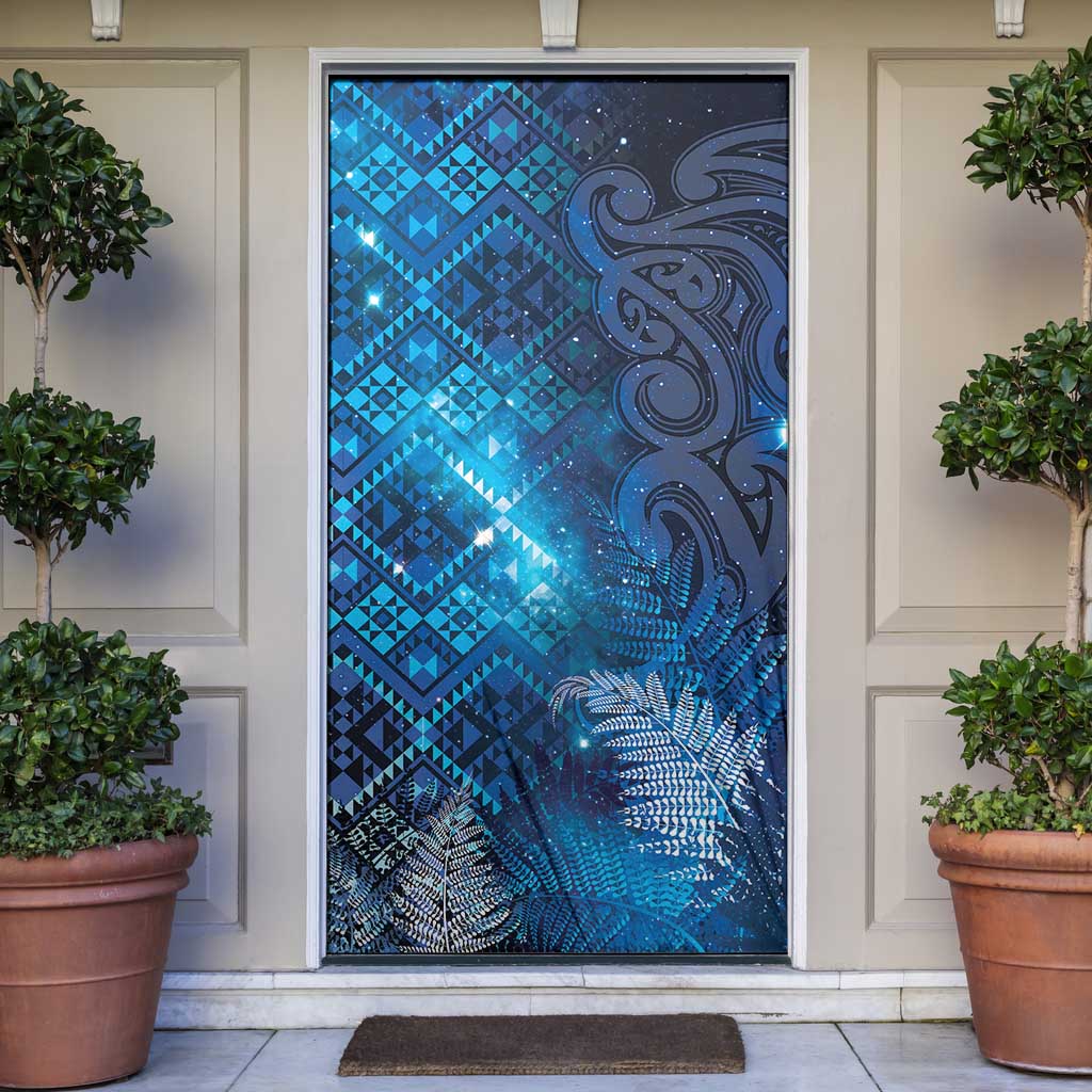 Aotearoa Taniko Matariki Door Cover Cosmic Blue