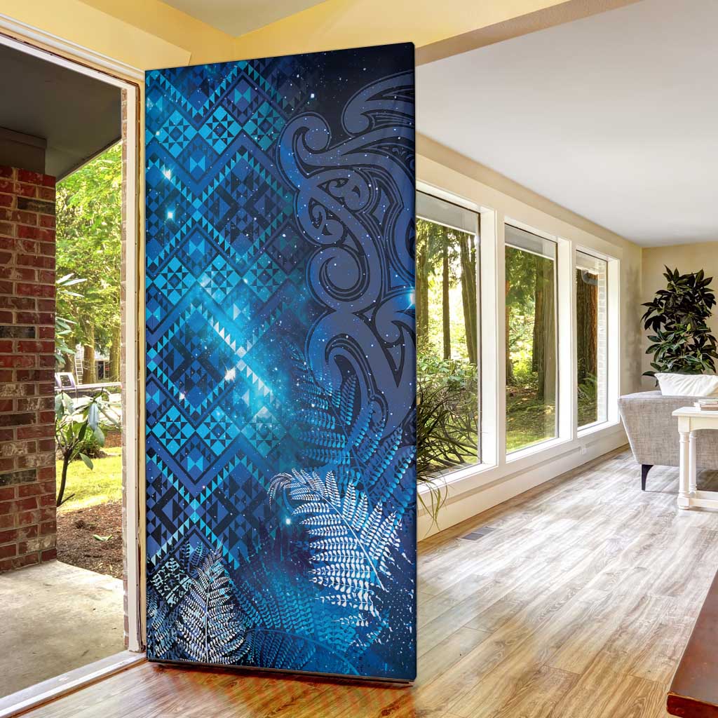 Aotearoa Taniko Matariki Door Cover Cosmic Blue