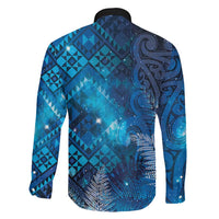 Aotearoa Taniko Matariki Family Matching Off Shoulder Maxi Dress and Hawaiian Shirt Cosmic Blue LT7 - Polynesian Pride