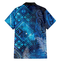 Aotearoa Taniko Matariki Family Matching Off Shoulder Short Dress and Hawaiian Shirt Cosmic Blue LT7 - Polynesian Pride