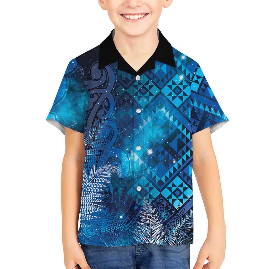 Aotearoa Taniko Matariki Kid Hawaiian Shirt Cosmic Blue