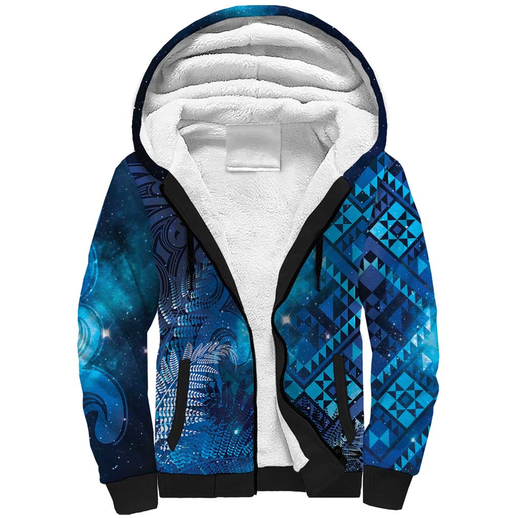 Aotearoa Taniko Matariki Sherpa Hoodie Cosmic Blue