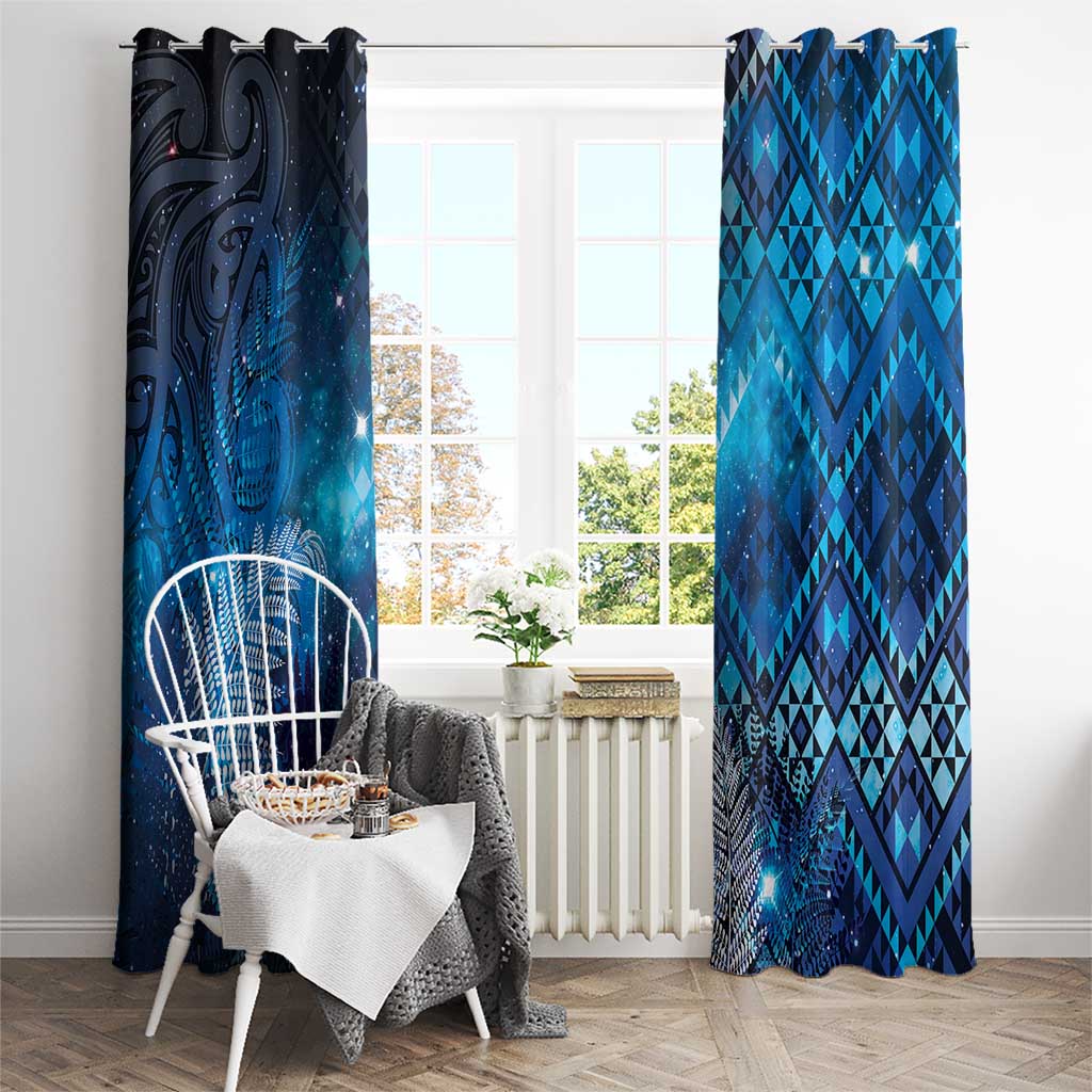 Aotearoa Taniko Matariki Window Curtain Cosmic Blue