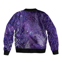 Aotearoa Taniko Matariki Bomber Jacket Cosmic Violet
