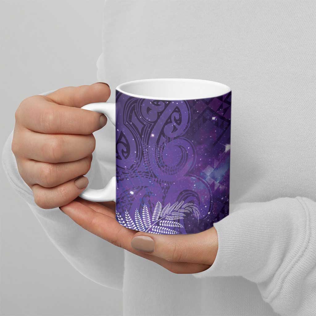 Aotearoa Taniko Matariki Ceramic Mug Cosmic Violet