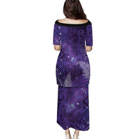 Aotearoa Taniko Matariki Family Matching Puletasi and Hawaiian Shirt Cosmic Violet LT7 - Polynesian Pride