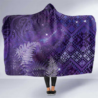 Aotearoa Taniko Matariki Hooded Blanket Cosmic Violet