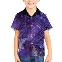 Aotearoa Taniko Matariki Kid Hawaiian Shirt Cosmic Violet