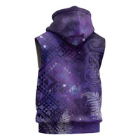 Aotearoa Taniko Matariki Sleeveless Zip Hoodie Cosmic Violet LT7 - Polynesian Pride