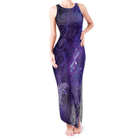 Aotearoa Taniko Matariki Tank Maxi Dress Cosmic Violet LT7 Women Purple - Polynesian Pride