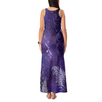 Aotearoa Taniko Matariki Tank Maxi Dress Cosmic Violet LT7 - Polynesian Pride