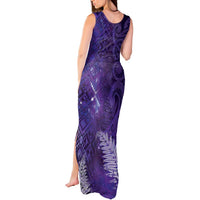Aotearoa Taniko Matariki Tank Maxi Dress Cosmic Violet LT7 - Polynesian Pride
