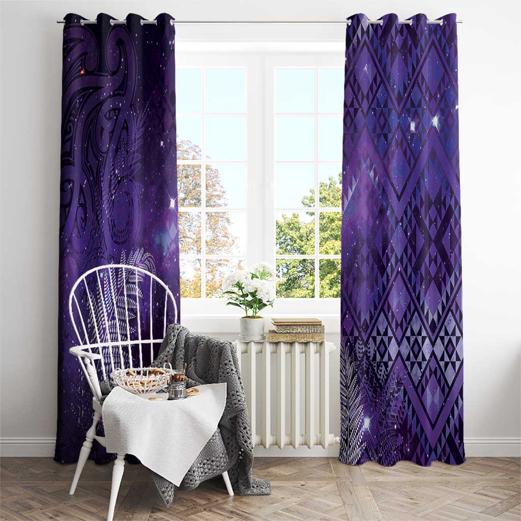 Aotearoa Taniko Matariki Window Curtain Cosmic Violet