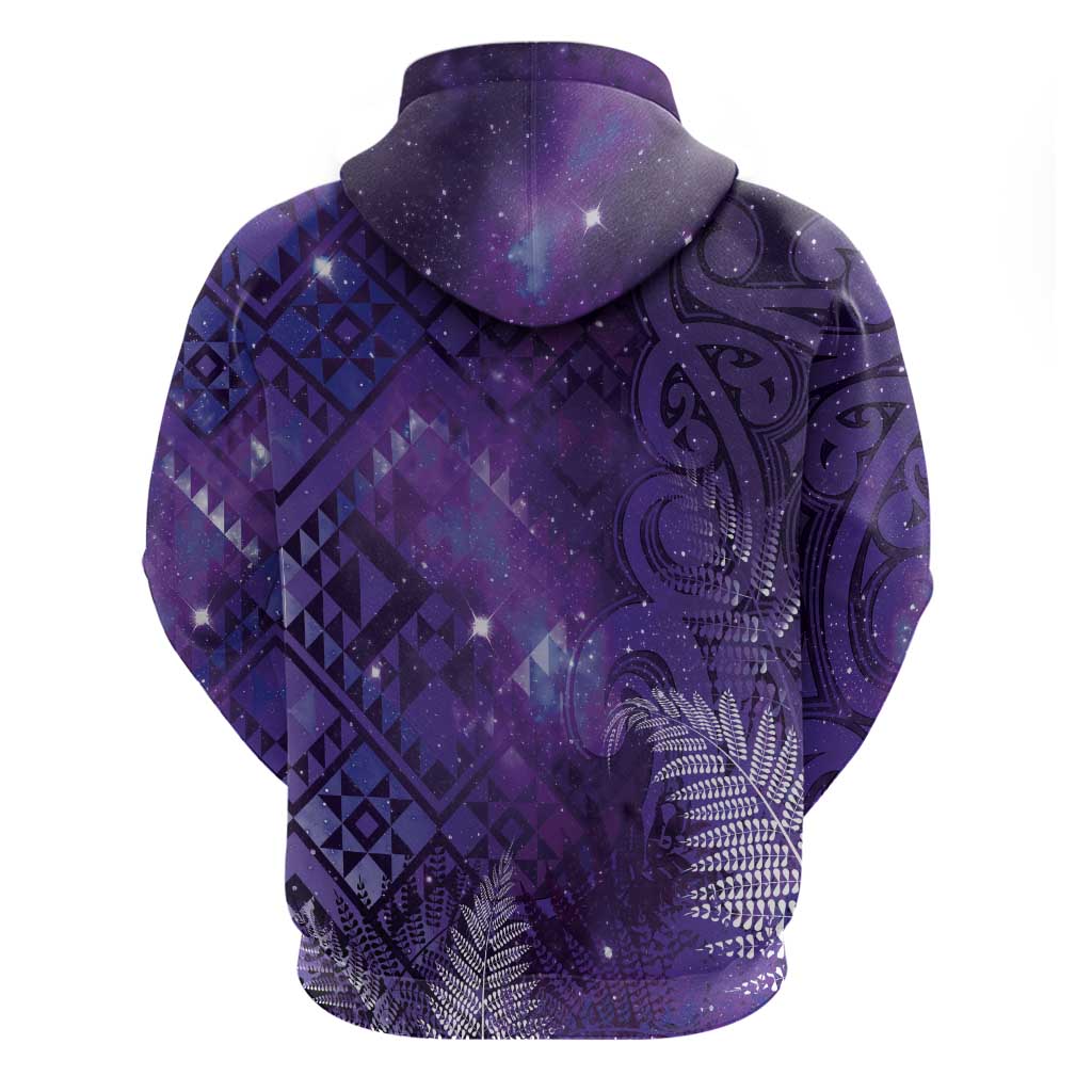 Aotearoa Taniko Matariki Zip Hoodie Cosmic Violet