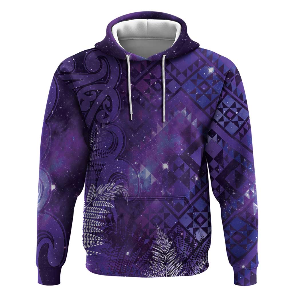 Aotearoa Taniko Matariki Zip Hoodie Cosmic Violet