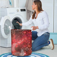 Aotearoa Taniko Matariki Laundry Basket Cosmic Red
