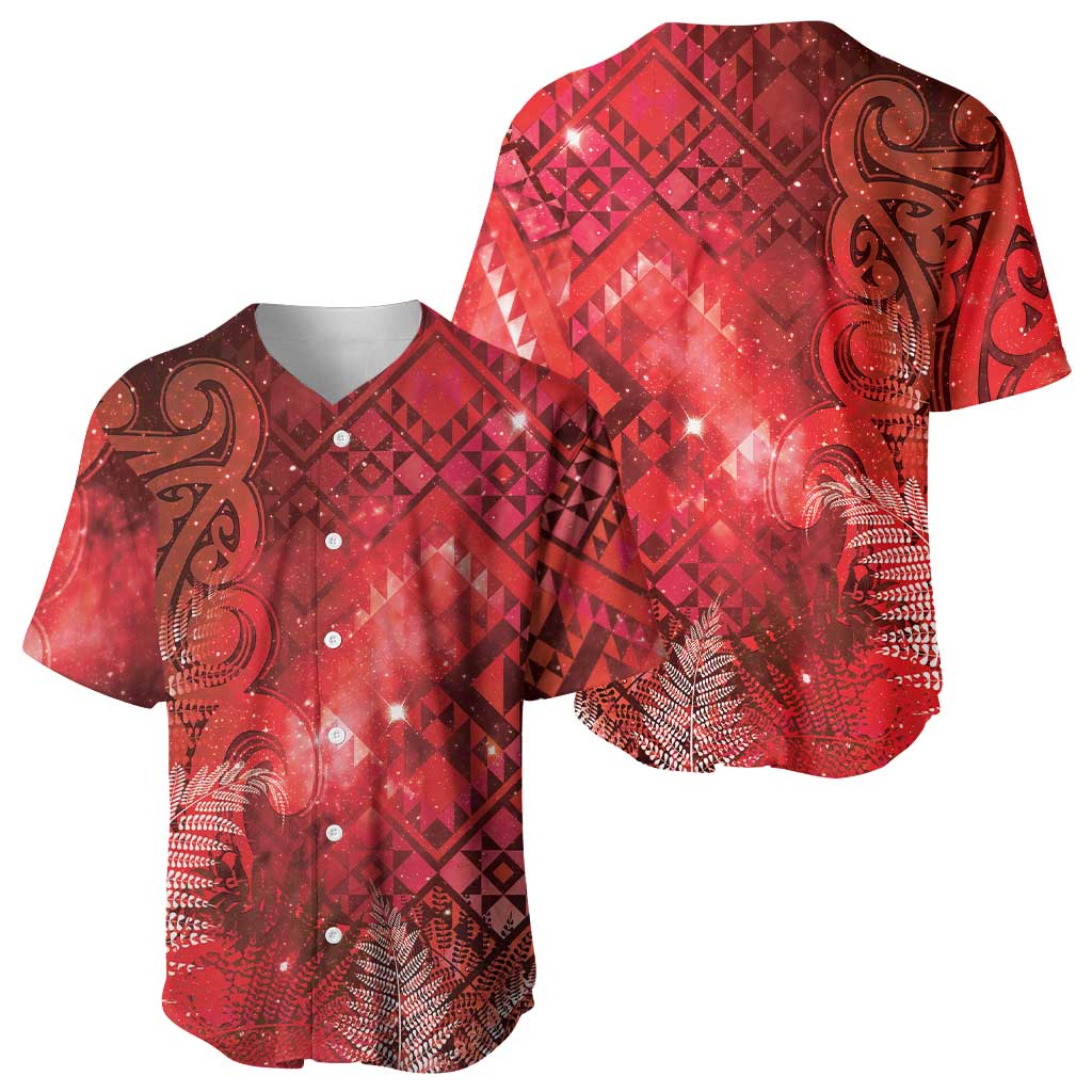 Aotearoa Taniko Matariki Baseball Jersey Cosmic Red