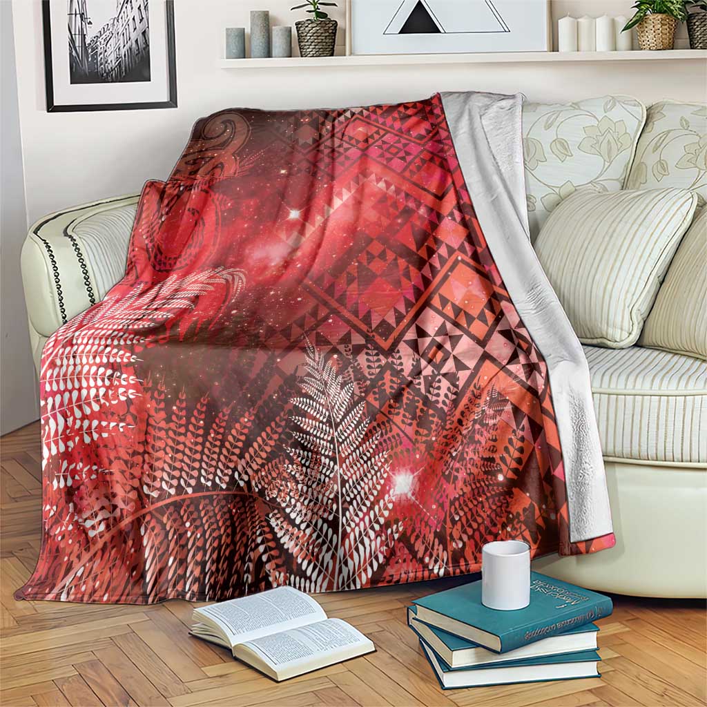 Aotearoa Taniko Matariki Blanket Cosmic Red