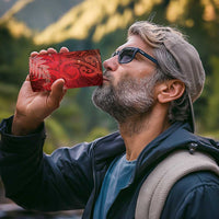 Aotearoa Taniko Matariki 4 in 1 Can Cooler Tumbler Cosmic Red