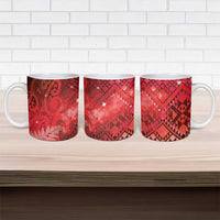 Aotearoa Taniko Matariki Ceramic Mug Cosmic Red