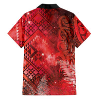 Aotearoa Taniko Matariki Family Matching Long Sleeve Bodycon Dress and Hawaiian Shirt Cosmic Red LT7 - Polynesian Pride
