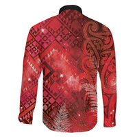 Aotearoa Taniko Matariki Family Matching Mermaid Dress and Hawaiian Shirt Cosmic Red LT7 - Polynesian Pride