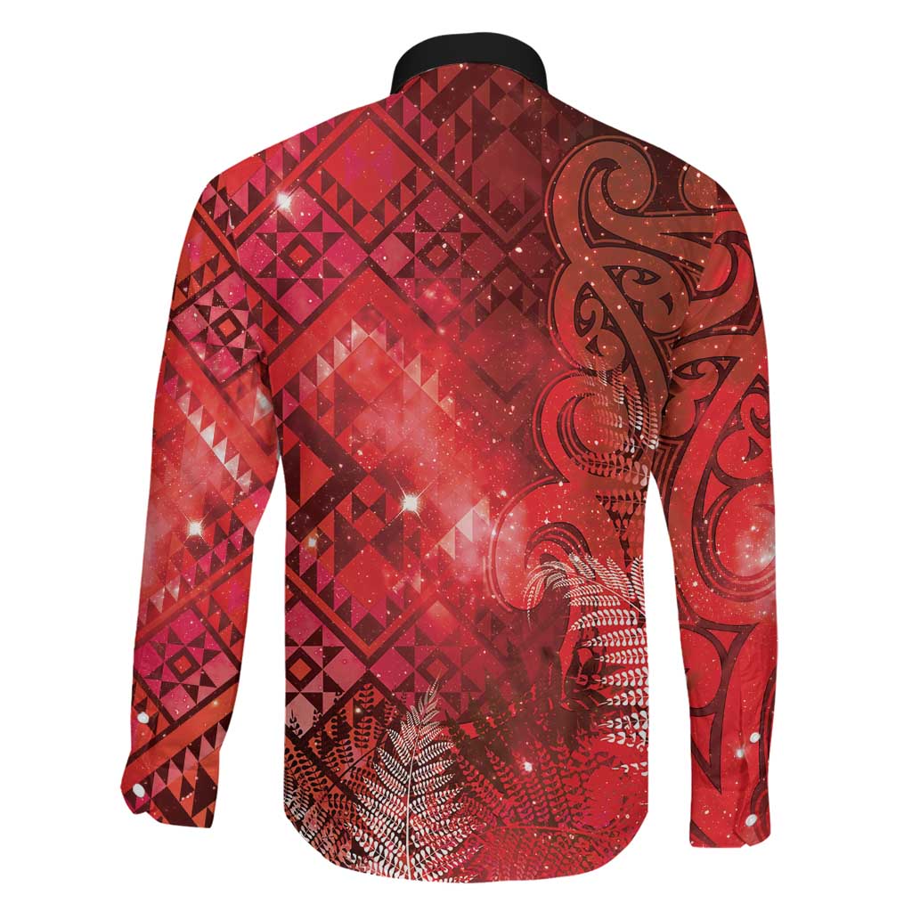 Aotearoa Taniko Matariki Family Matching Puletasi and Hawaiian Shirt Cosmic Red LT7 - Polynesian Pride