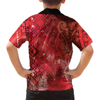 Aotearoa Taniko Matariki Kid Hawaiian Shirt Cosmic Red LT7 - Polynesian Pride