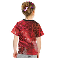 Aotearoa Taniko Matariki Kid T Shirt Cosmic Red