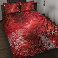 Aotearoa Taniko Matariki Quilt Bed Set Cosmic Red