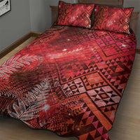 Aotearoa Taniko Matariki Quilt Bed Set Cosmic Red
