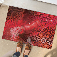 Aotearoa Taniko Matariki Rubber Doormat Cosmic Red