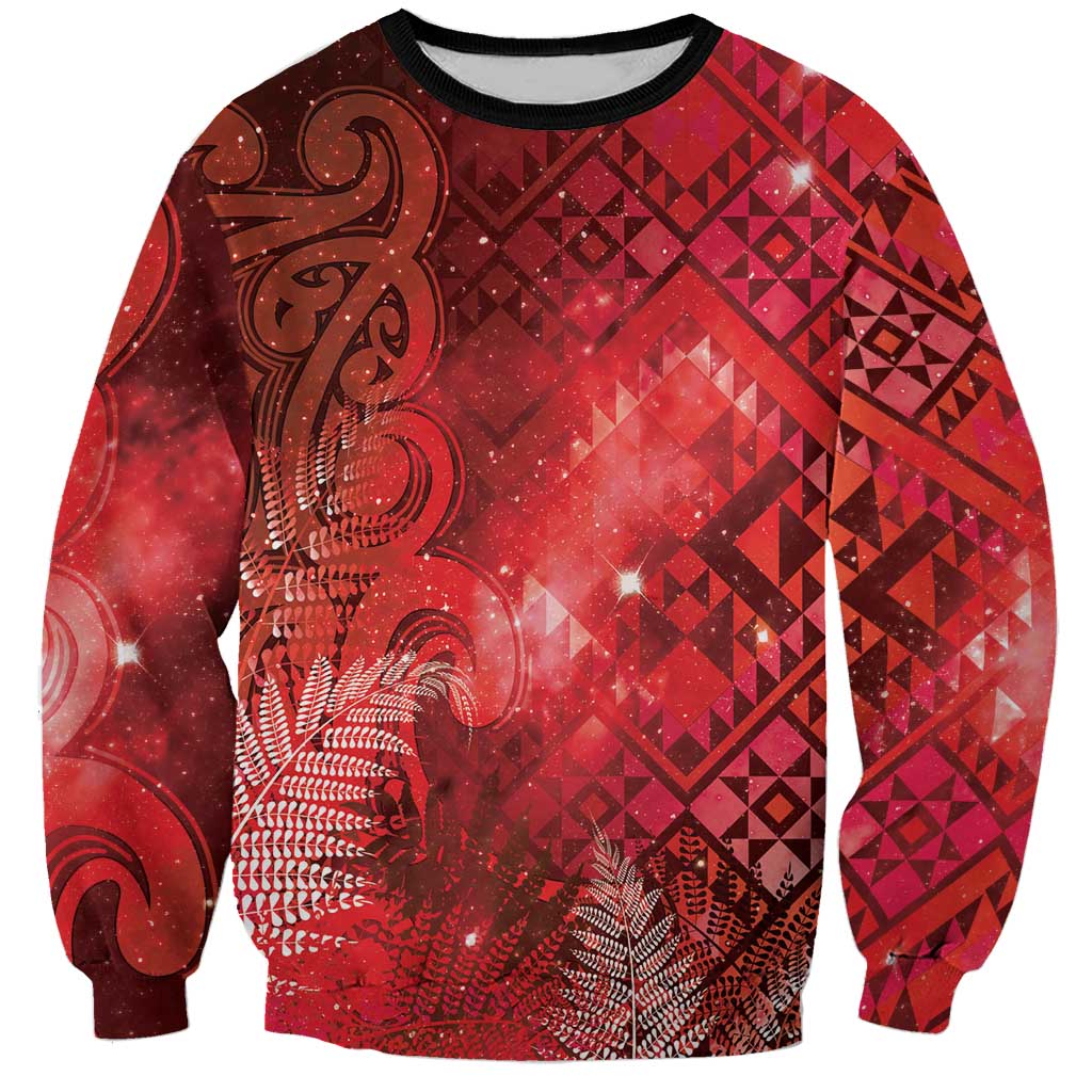 Aotearoa Taniko Matariki Sweatshirt Cosmic Red