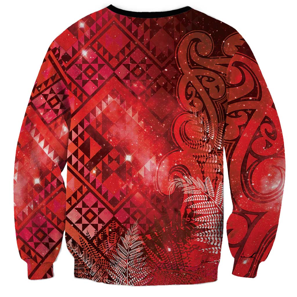 Aotearoa Taniko Matariki Sweatshirt Cosmic Red