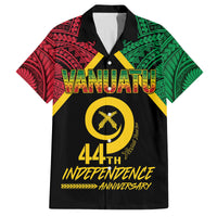 Vanuatu 44th Independence Anniversary Family Matching Off Shoulder Maxi Dress and Hawaiian Shirt LT7 Dad's Shirt - Short Sleeve Colorful - Polynesian Pride