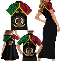 Vanuatu 44th Independence Anniversary Family Matching Short Sleeve Bodycon Dress and Hawaiian Shirt LT7 - Polynesian Pride