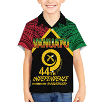 Vanuatu 44th Independence Anniversary Family Matching Short Sleeve Bodycon Dress and Hawaiian Shirt LT7 Son's Shirt Colorful - Polynesian Pride