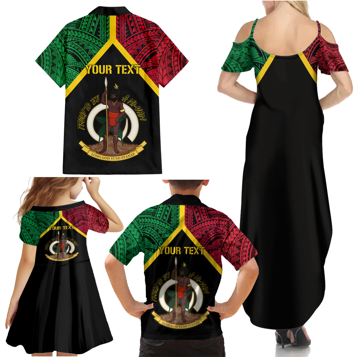 Vanuatu 44th Independence Anniversary Family Matching Summer Maxi Dress and Hawaiian Shirt LT7 - Polynesian Pride