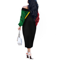 Vanuatu 44th Independence Anniversary Off The Shoulder Long Sleeve Dress